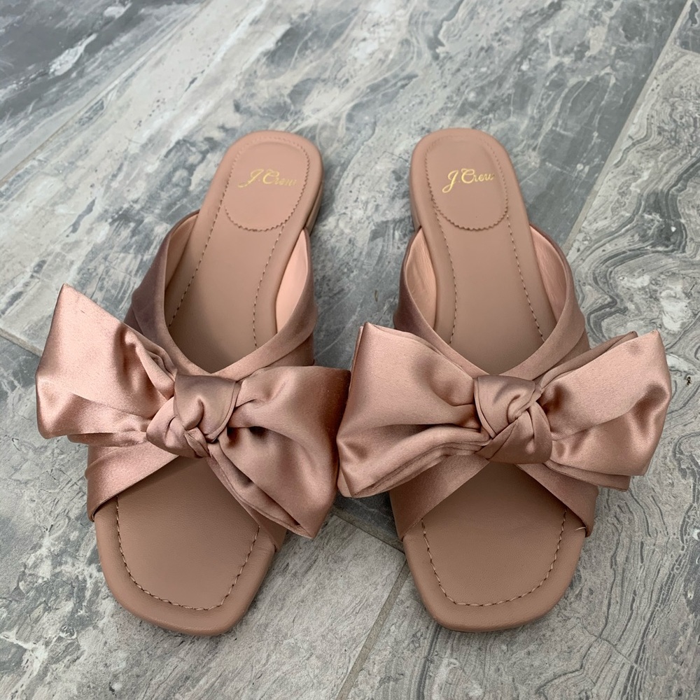 J Crew bow Abbie Sandals in blush